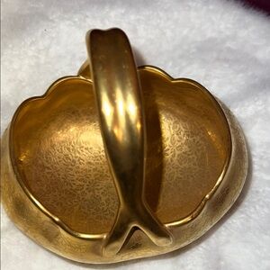 Vintage Osborne China 22k Gold Hand Painted Basket